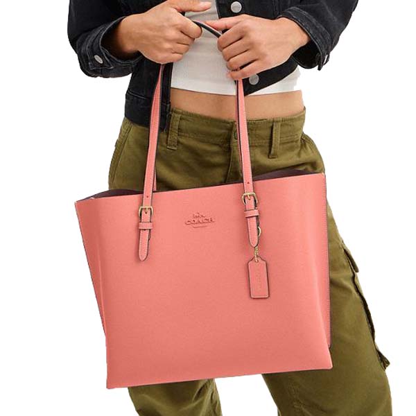 Coach Mollie Tote Bag Bright Coral # CV968
