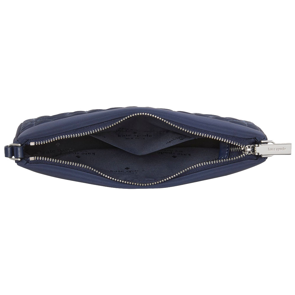 Kate Spade Spade Flower Quilted Fabric Convertible Wristlet Pouch Lunch Bag Parisian Navy # KK255