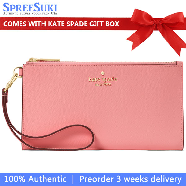 Kate Spade Madison Double Zip Saffiano Wristlet Terracotta Tile # KC588