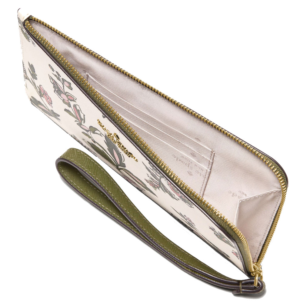Kate Spade Lucy Floral Medium L-Zip Wristlet Meringue Multi # KL855