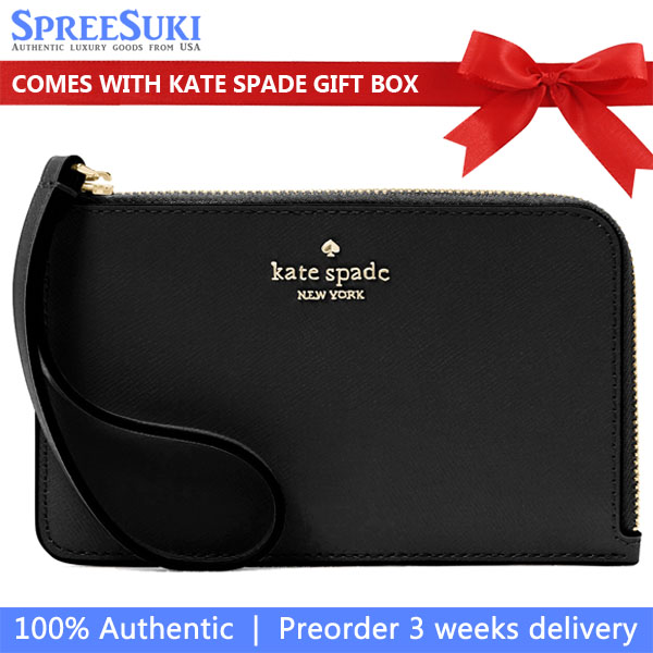 Kate Spade Lucy Small Card Holder Wristlet Black # KM457