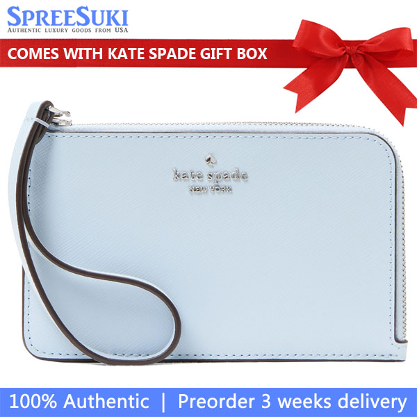 Kate Spade Lucy Small Card Holder Wristlet Watercolor Blue # KM457