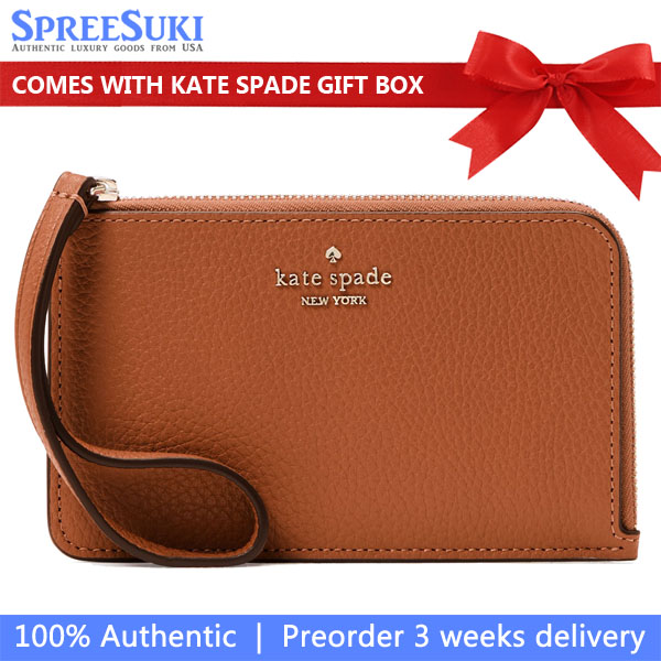 Kate Spade Lucy Small Card Holder Wristlet Warm Gingerbread # KM461
