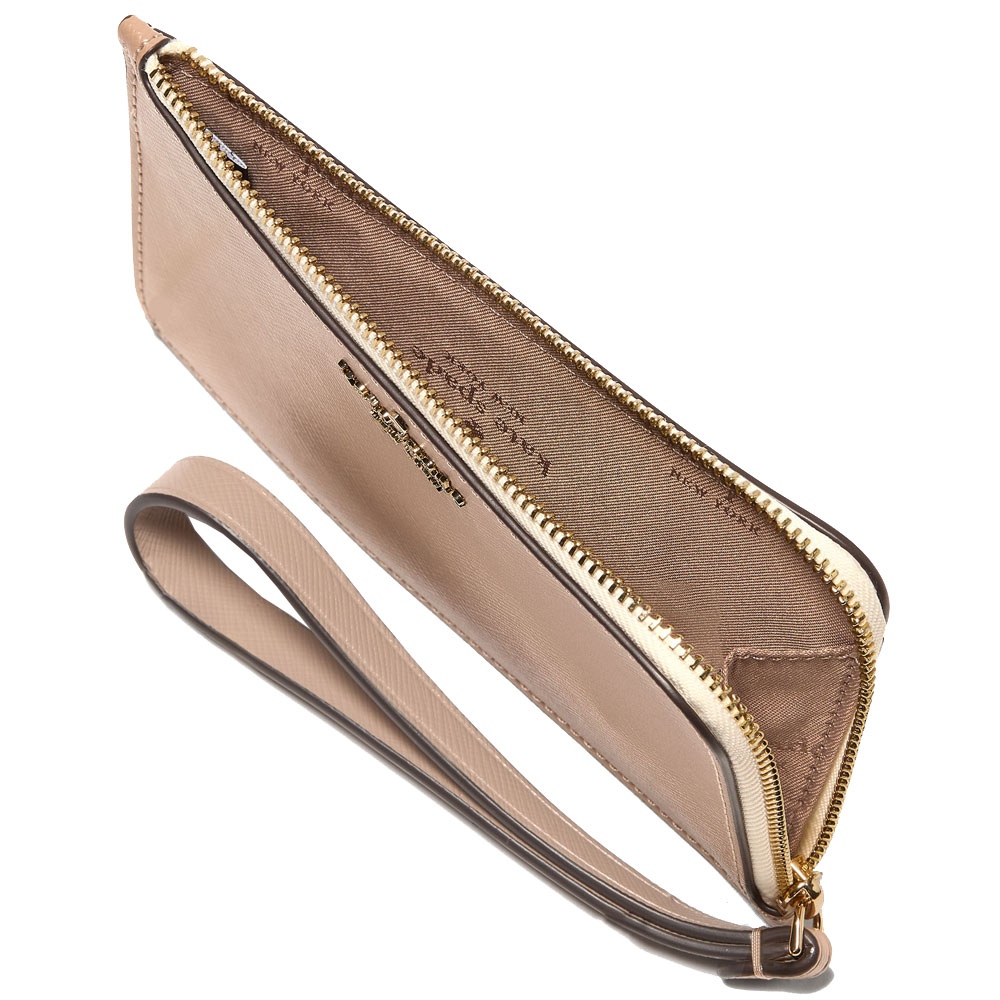 Kate Spade Lucy Small Card Holder Wristlet Toasted Hazelnut Multi # KM458