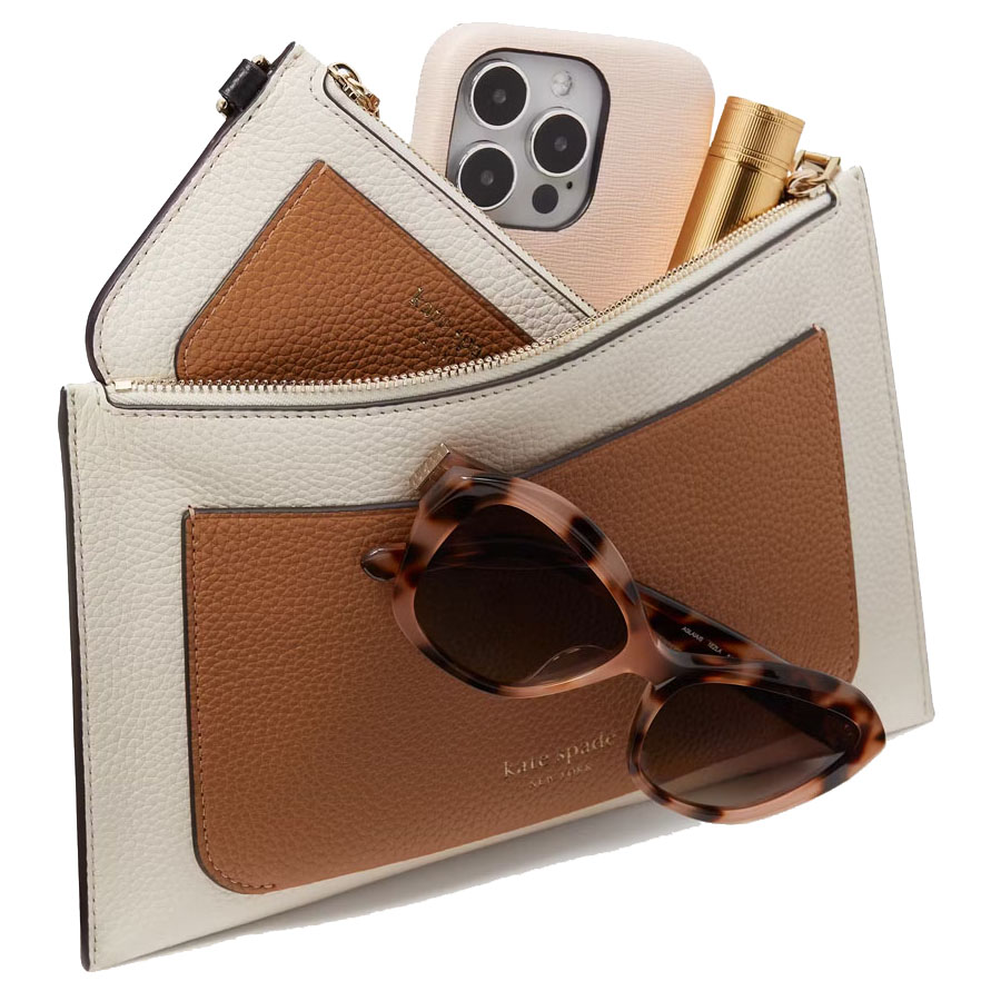 Kate Spade Ava Colorblocked Wristlet Parchment Multi # KD952-1