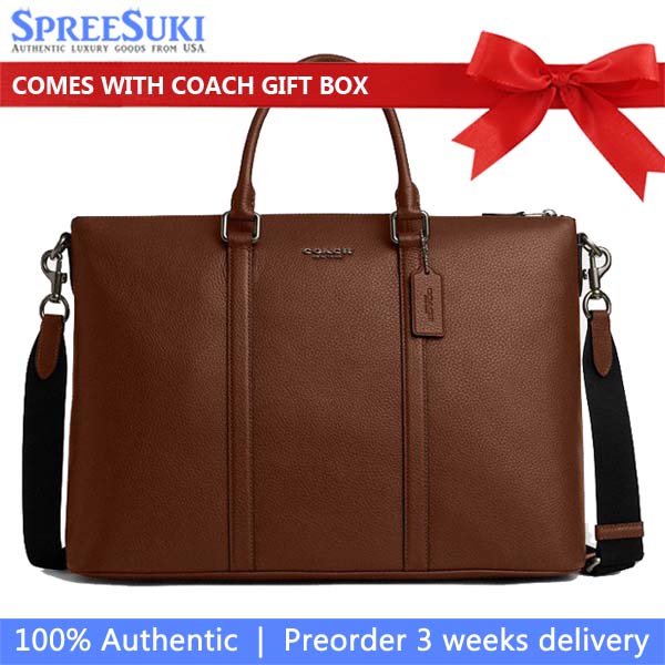 Coach Caleb Work Bag Gunmetal Saddle # CY769