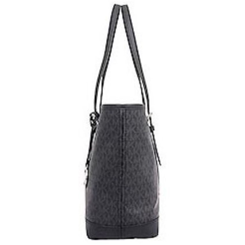 Michael Kors Tote With Gift Bag Jet Set Travel Small Zip Top Tote Shoulder Bag Signature Black # 35S0GTVT1V