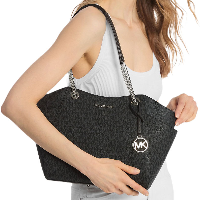 Michael Kors Jet Set Travel Large Chain Shoulder Tote Black # 35S4GTVT3B