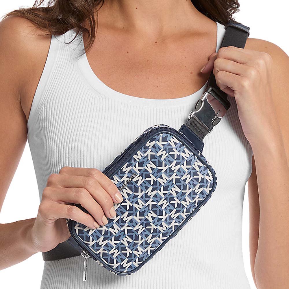 Michael Kors Khai Small Logo Printed Sling Pack Navy # 35T5S5FT1U