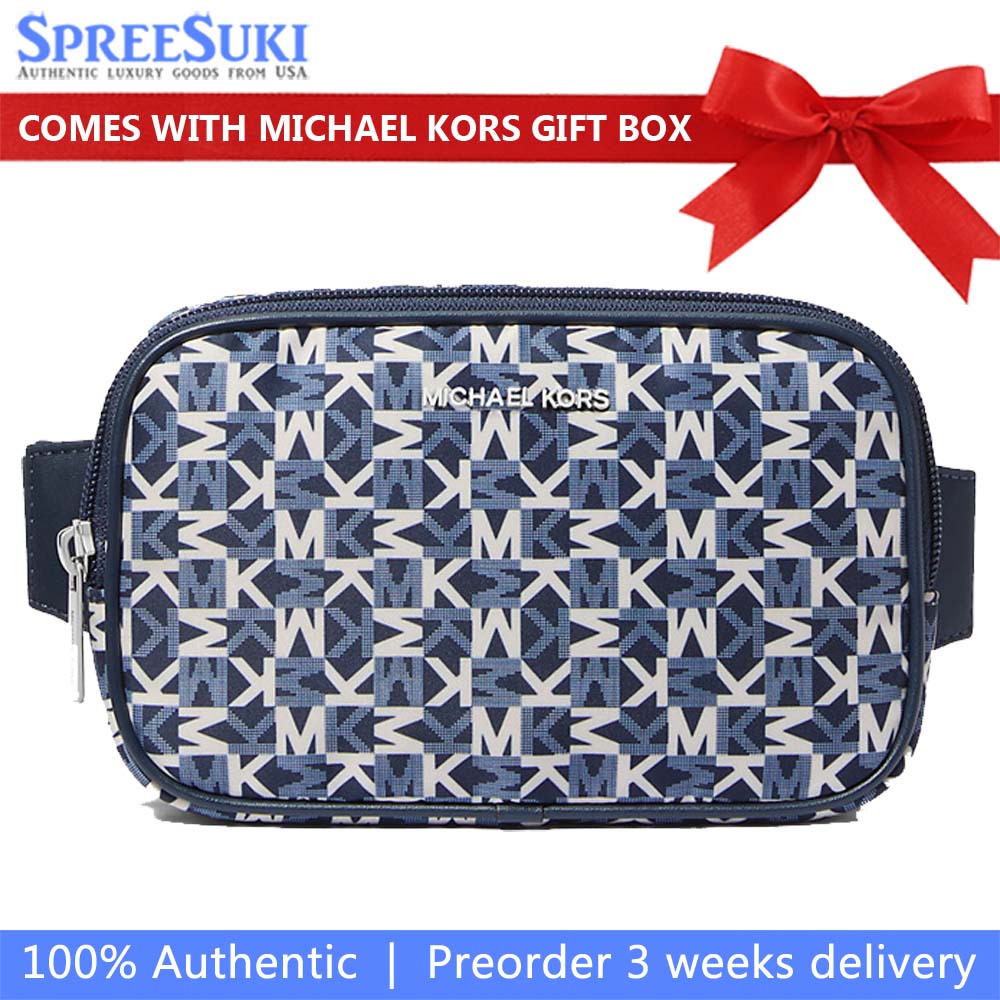 Michael Kors Khai Small Logo Printed Sling Pack Navy # 35T5S5FT1U