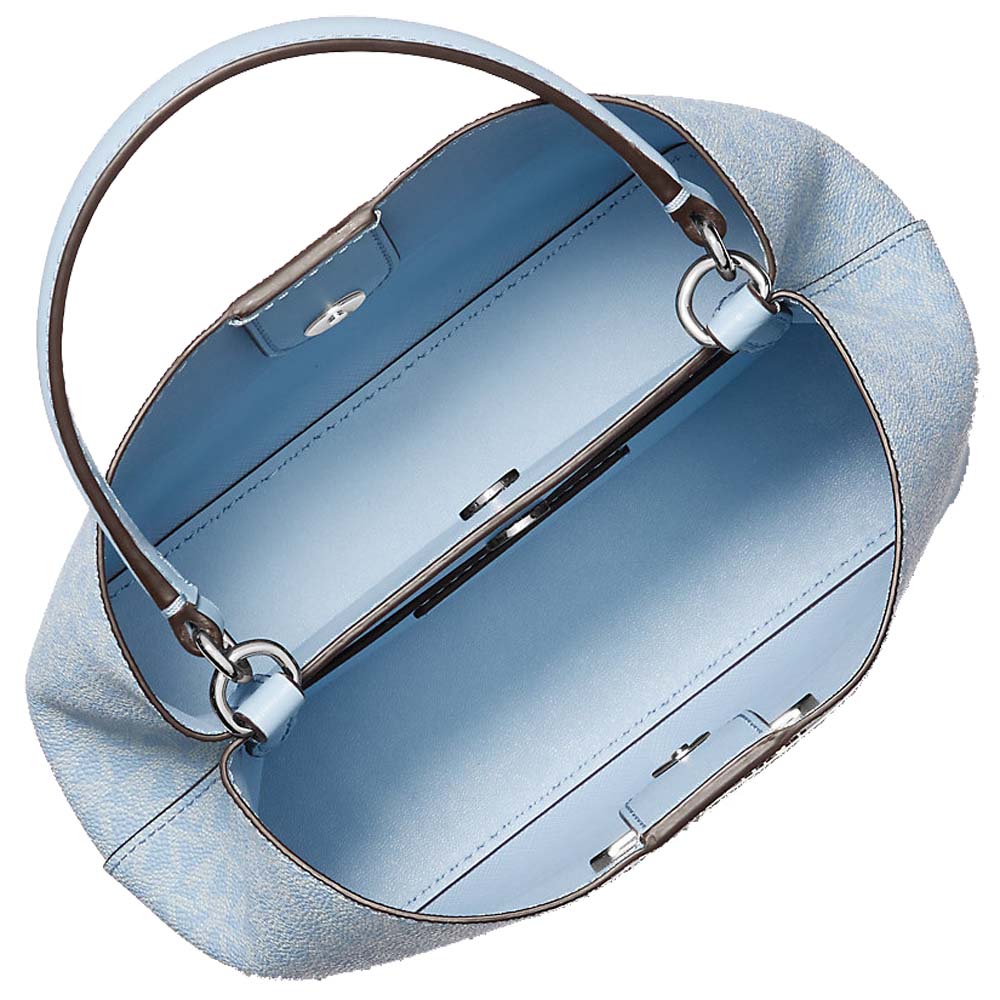 Michael Kors Pratt Small Signature Logo Convertible Shoulder Bag Light Sky # 35S4S3FM5V