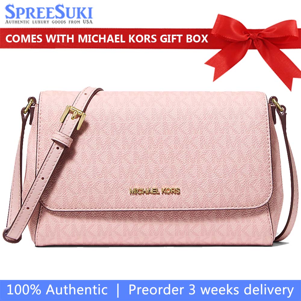 Michael Kors Medium Logo Convertible Crossbody Bag Powder Blush # 35F3GTTU2B