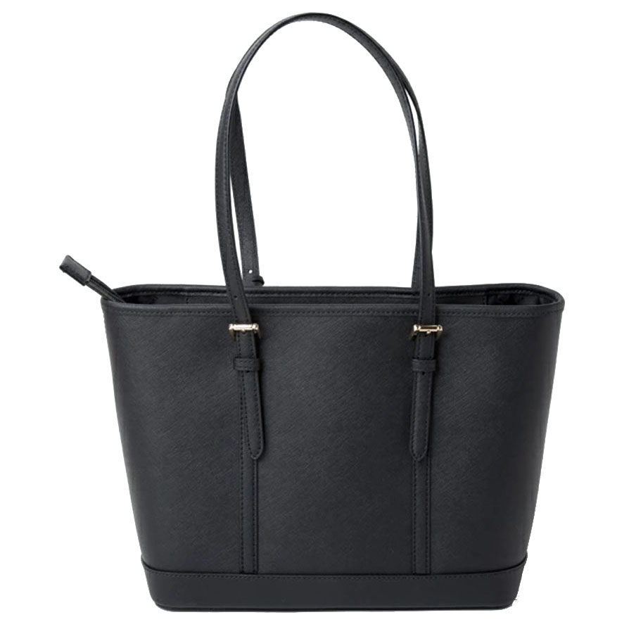 Michael Kors Tote With Gift Bag Jet Set Travel Small Zip Top Tote Shoulder Bag Black # 35S0GTVT1L
