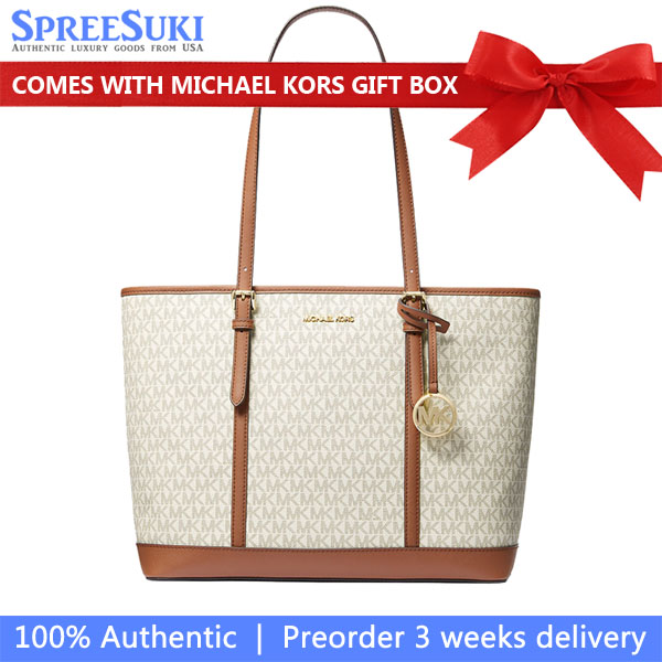 Michael Kors Jet Set Travenuel Large Logo Tote Bag Vanilla # 35T0GTVT3V