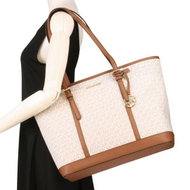 Michael Kors Jet Set Travenuel Large Logo Tote Bag Vanilla # 35T0GTVT3V
