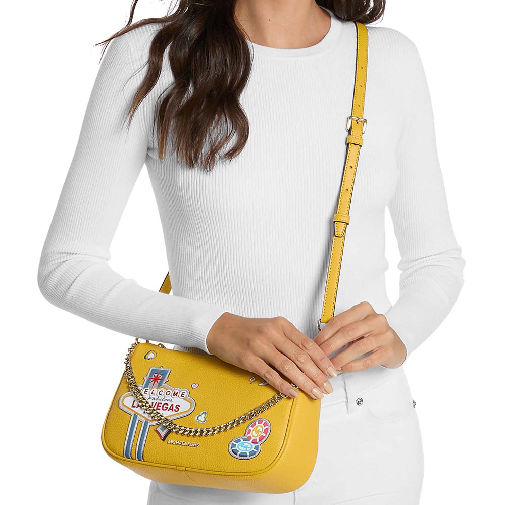 Michael Kors Carmela Medium Embellished Crossbody Bag Honey # 35F5G1QC6V