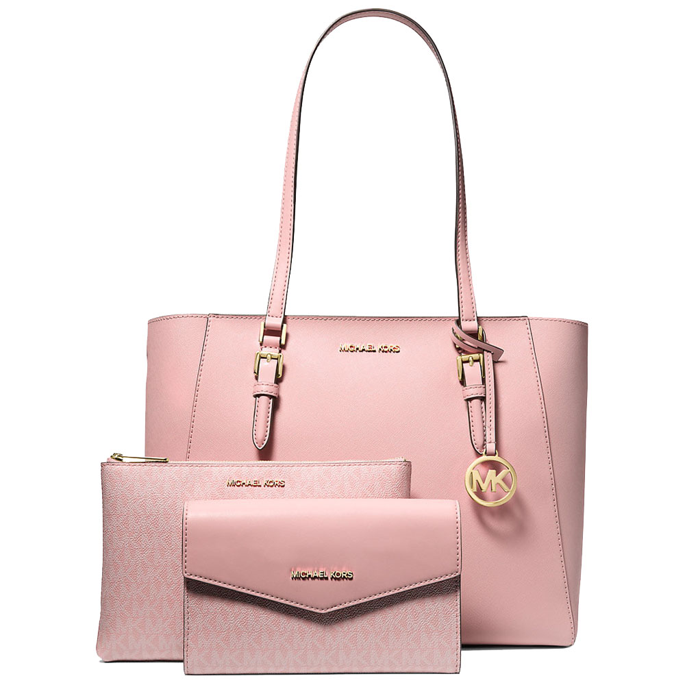 Michael Kors Charlotte Large Saffiano Leather 3-In-1 Tote Bag Powder Blush # 35R3GCFT3T