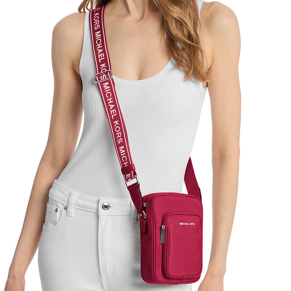 Michael Kors Khai Nylon Crossbody Bag Dark Raspberry # 35T5S5FC5C