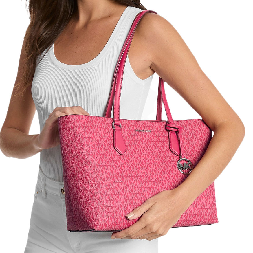 Michael Kors Sheila Large Signature Logo Tote Bag Dk Raspberry # 35T4S6HT9B