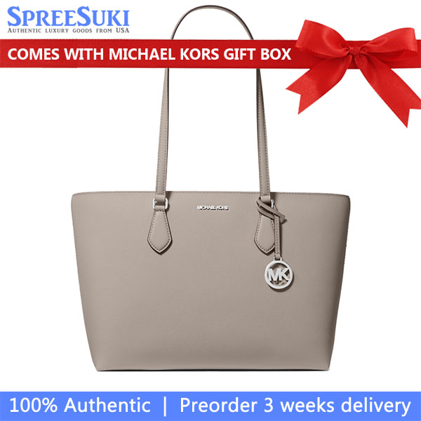 Michael Kors Sheila Large Tote Bag Pearl Grey # 35S4S6HT9L