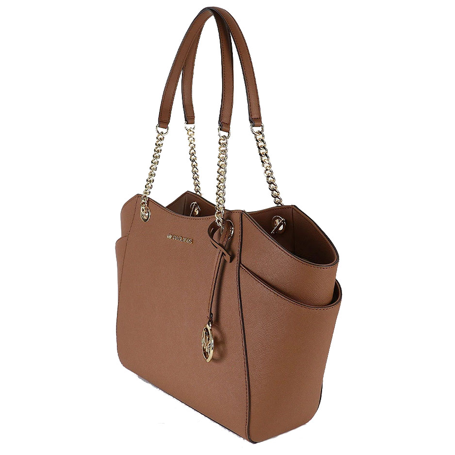 Michael Kors Jet Set Travel Large Chain Leather Shoulder Tote Luggage # 35T5GTVT3L
