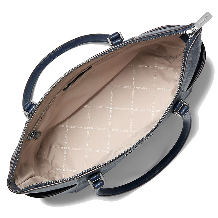 Michael Kors Charlotte Large Logo And Leather Top-Zip Tote Bag Admiral # 35T0SCFT3B