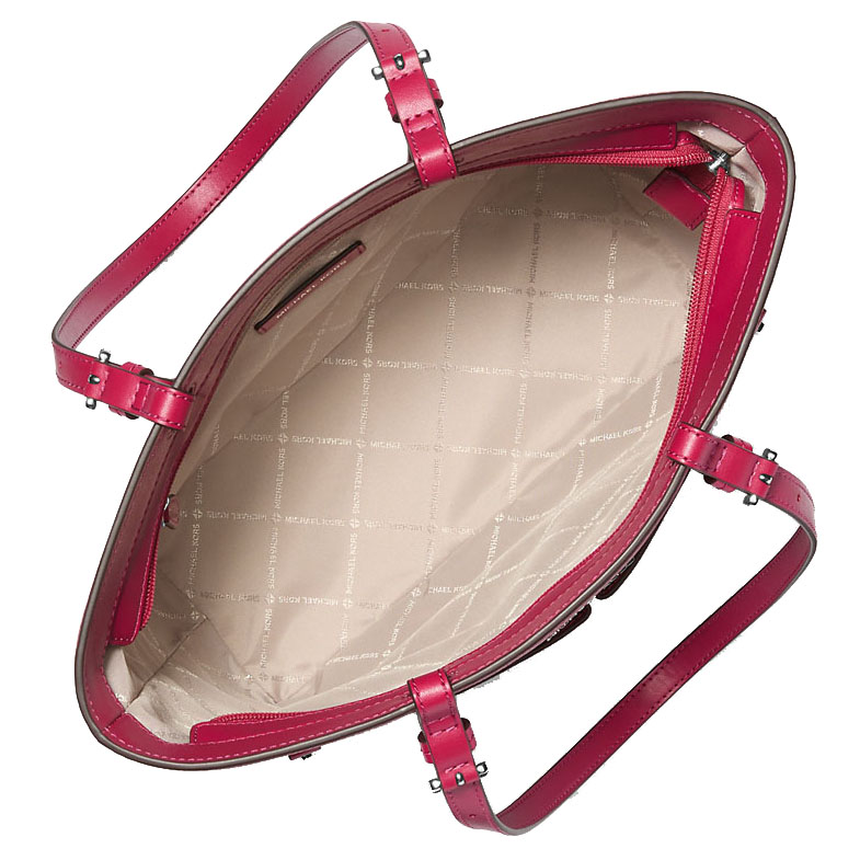 Michael Kors Jet Set Medium Pocket Tote Bag Dk Raspberry # 35H3STVT6B