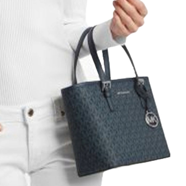 Michael Kors Jet Set Travenuel Extra-Small Logo Top-Zip Tote Bag Admiral # 35T9STVT0B
