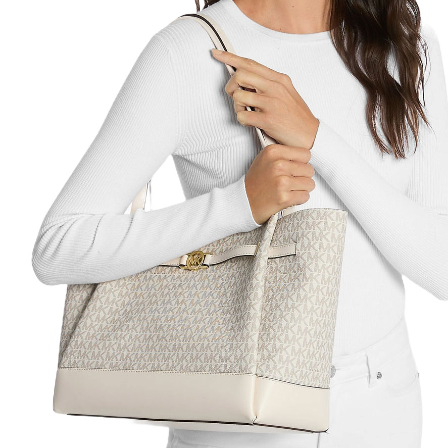 Michael Kors Reed Large Signature Logo Tote Bag Lt Crm Multi # 35F4G6RT3B