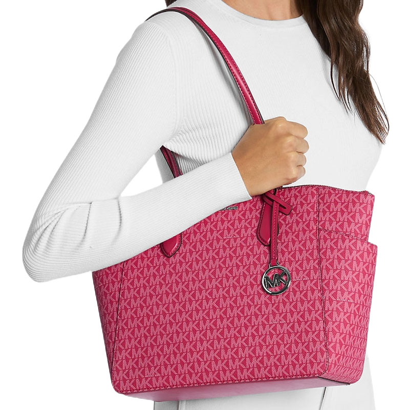 Michael Kors Marilyn Medium Signature Logo Tote Bag Dk Raspberry # 35F5S6AT2V