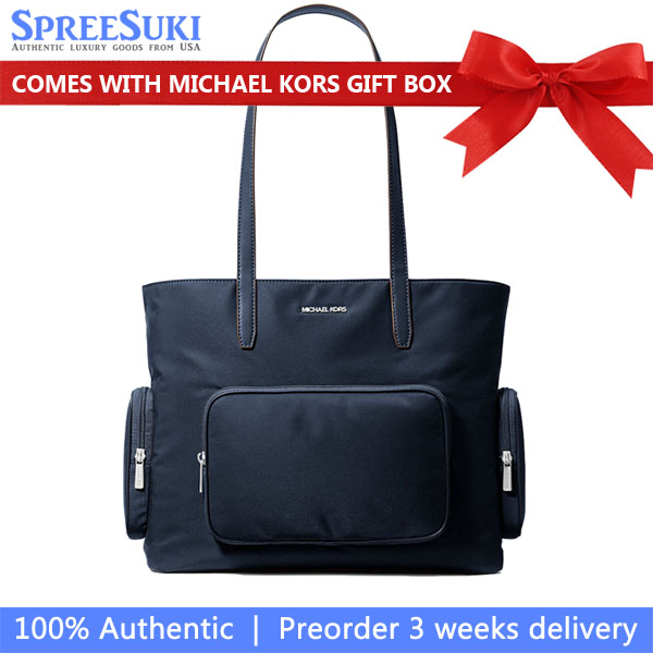 Michael Kors Khai Large Nylon Tote Bag Navy # 35T5S5FT9C