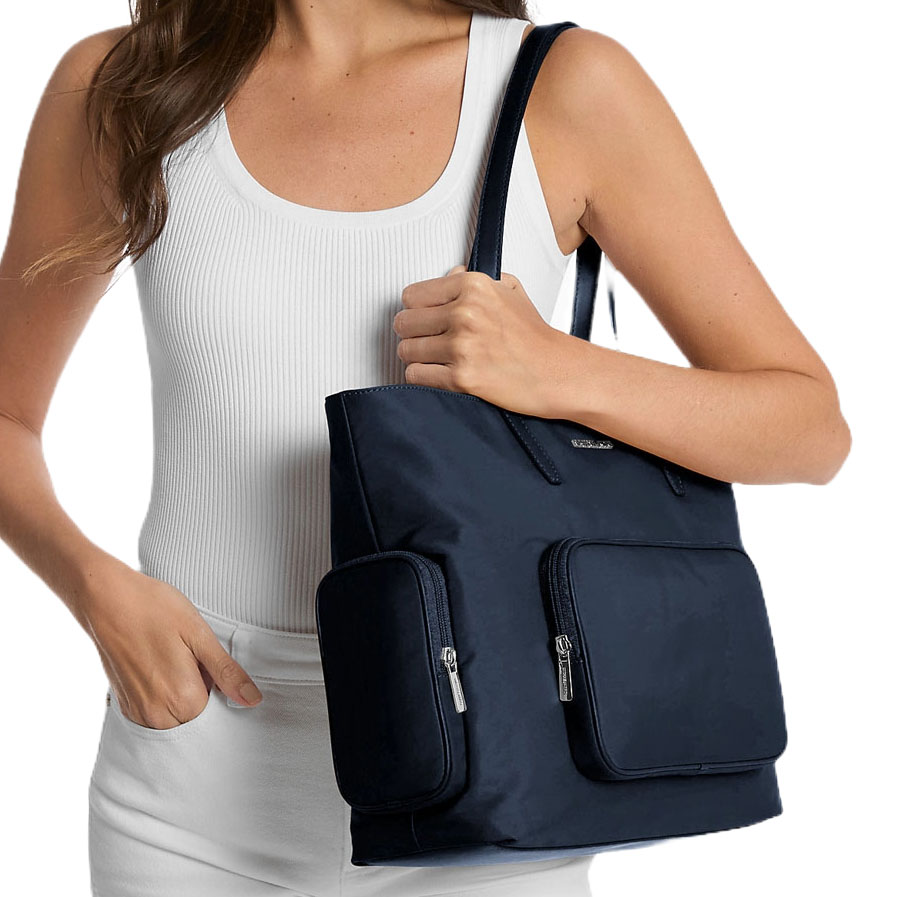 Michael Kors Khai Large Nylon Tote Bag Navy # 35T5S5FT9C