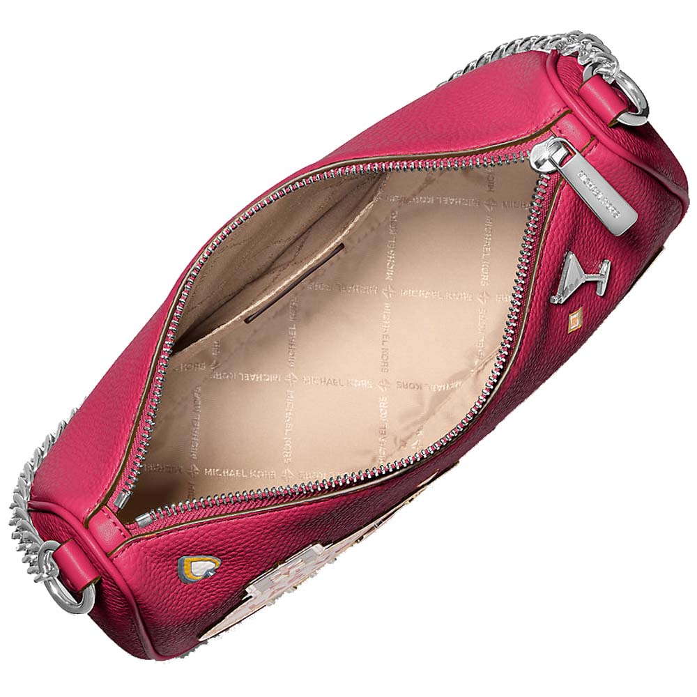 Michael Kors Carmela Medium Embellished Convertible Crossbody Bag Dark Raspberry # 35F5S1QC6V
