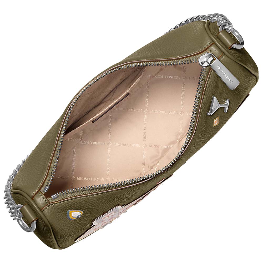 Michael Kors Carmela Medium Embellished Convertible Crossbody Bag Olive # 35F5S1QC6V