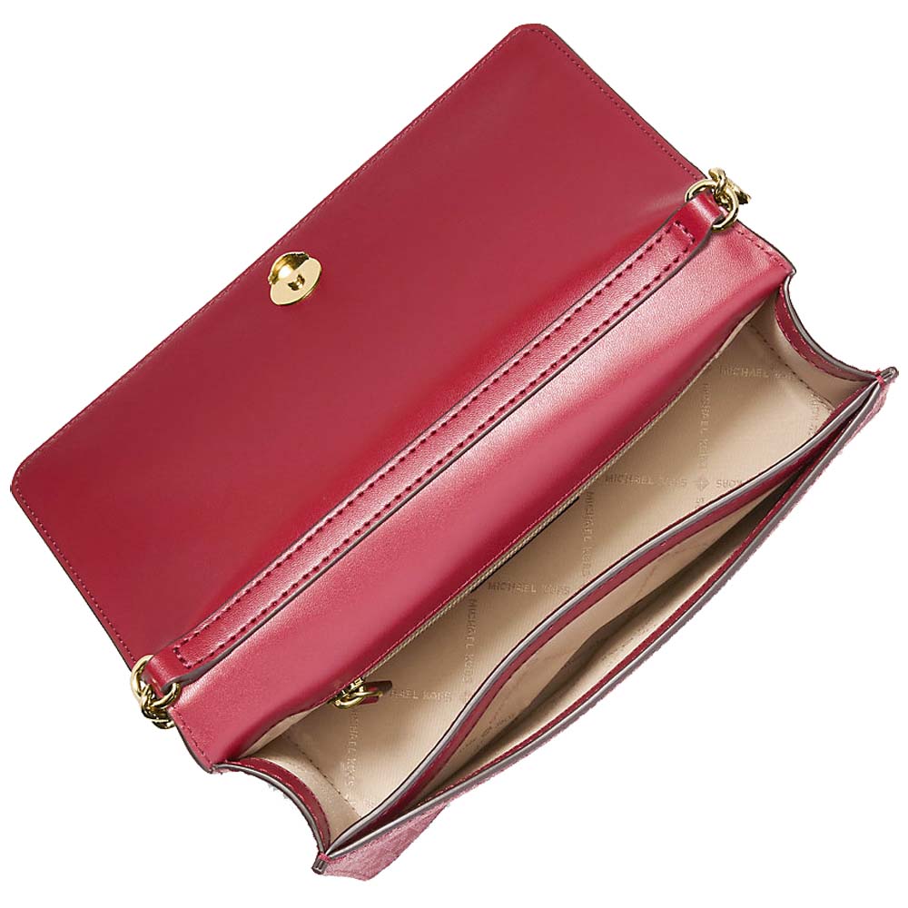 Michael Kors Jet Set Signature Logo Crossbody Bag Dark Raspberry # 35F5STVC8V