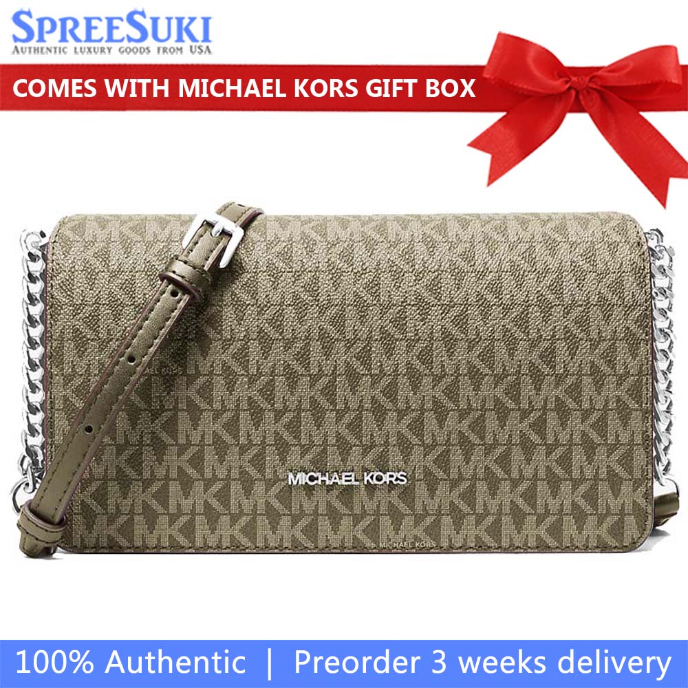 Michael Kors Jet Set Signature Logo Crossbody Bag Olive # 35F5STVC8V