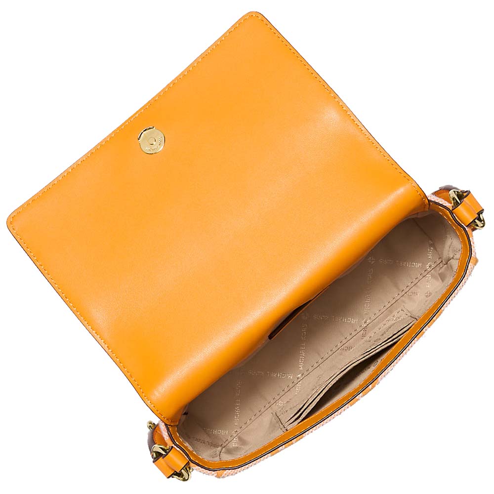 Michael Kors Vincent Small Logo Jacquard Crossbody Bag With Card Case Pop Orange # 35T5G2VC5J