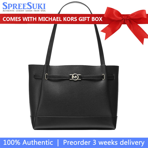 Michael Kors Reed Large Pebbled Leather Tote Bag Black # 35F4G6RT3T