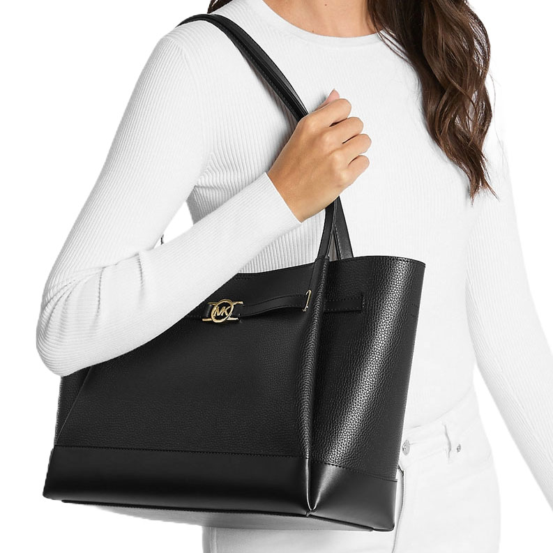 Michael Kors Reed Large Pebbled Leather Tote Bag Black # 35F4G6RT3T