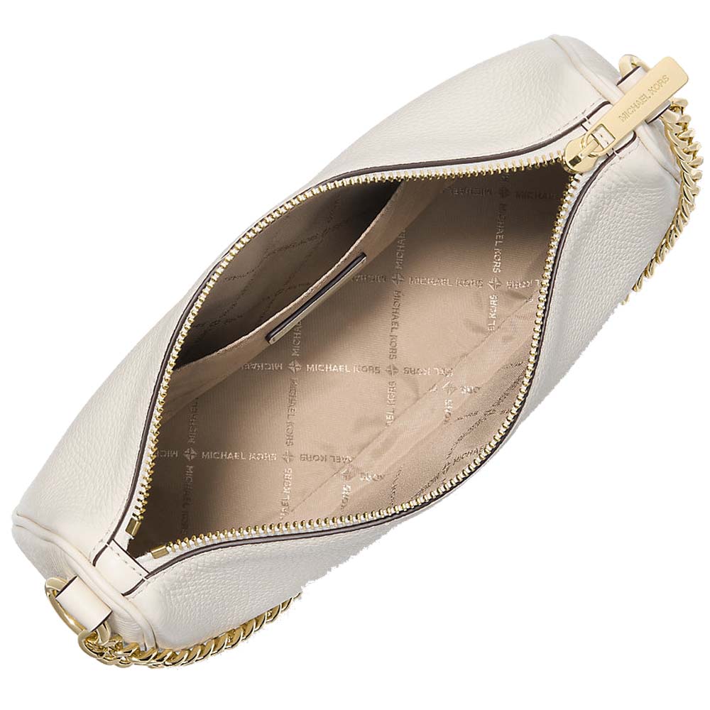 Michael Kors Carmela Medium Pebbled Leather Convertible Crossbody Bag Light Cream # 35F4G1QC6L