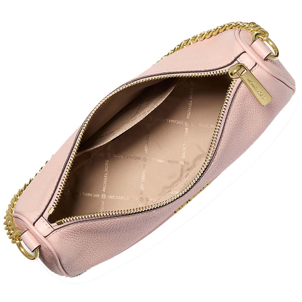 Michael Kors Carmela Medium Pebbled Leather Convertible Crossbody Bag Powder Blush # 35F4G1QC6L
