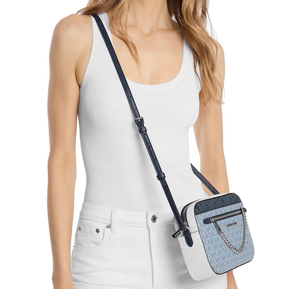 Michael Kors Jet Set Large Signature Logo Crossbody Bag Admiral Multi # 35S5STTC9B