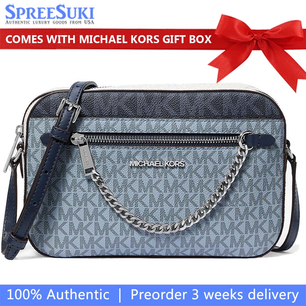 Michael Kors Jet Set Large Signature Logo Crossbody Bag Admiral Multi # 35S5STTC9B
