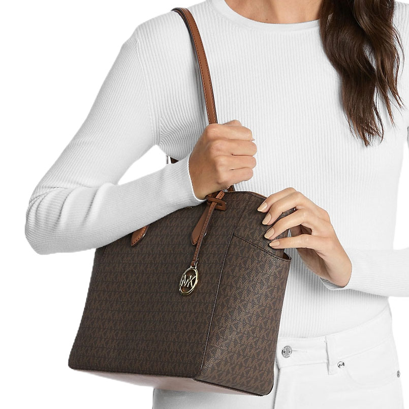 Michael Kors Marilyn Medium Signature Logo Tote Bag Brown # 35F5G6AT2B