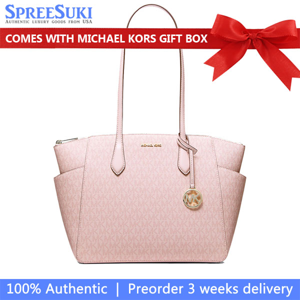 Michael Kors Marilyn Medium Signature Logo Tote Bag Pwd Blsh Mlt # 35F5G6AT2B