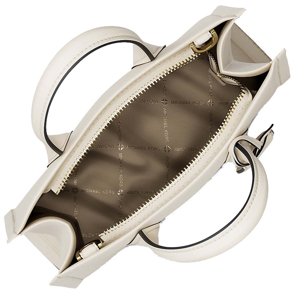 Michael Kors Mirella Small Pebbled Leather Convertible Crossbody Bag Light Cream # 35R5G7ZT1L