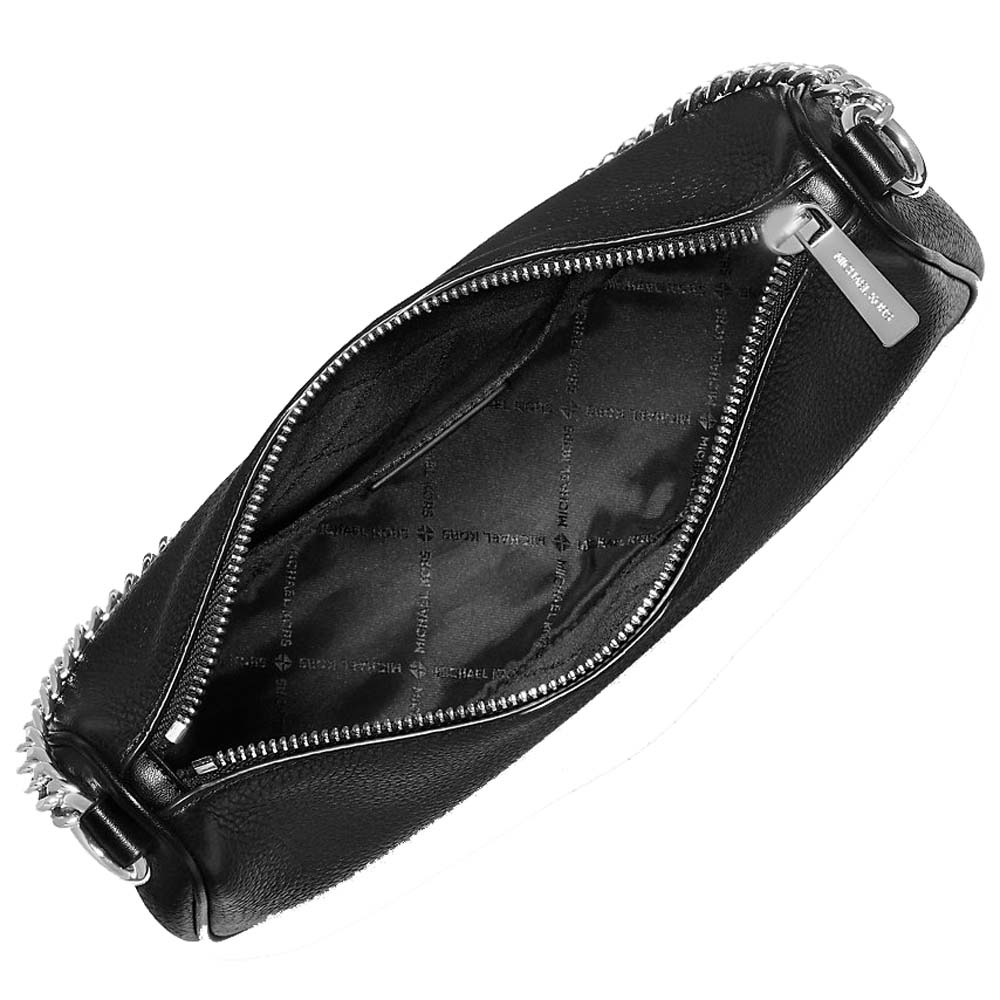 Michael Kors Carmela Medium Pebbled Leather Crossbody Bag Black # 35F4S1QC6L