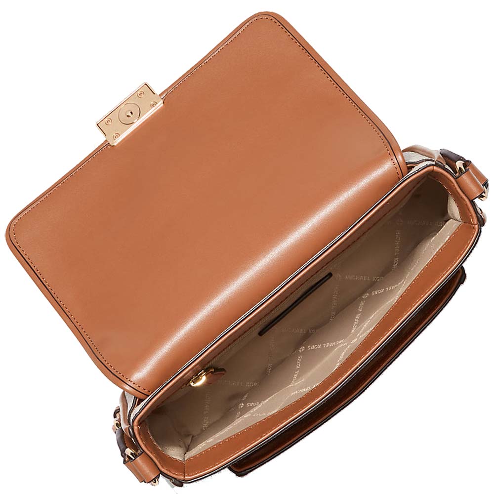 Michael Kors Bradshaw Medium Signature Logo Messenger Bag Vanilla # 35R5G2BM8B