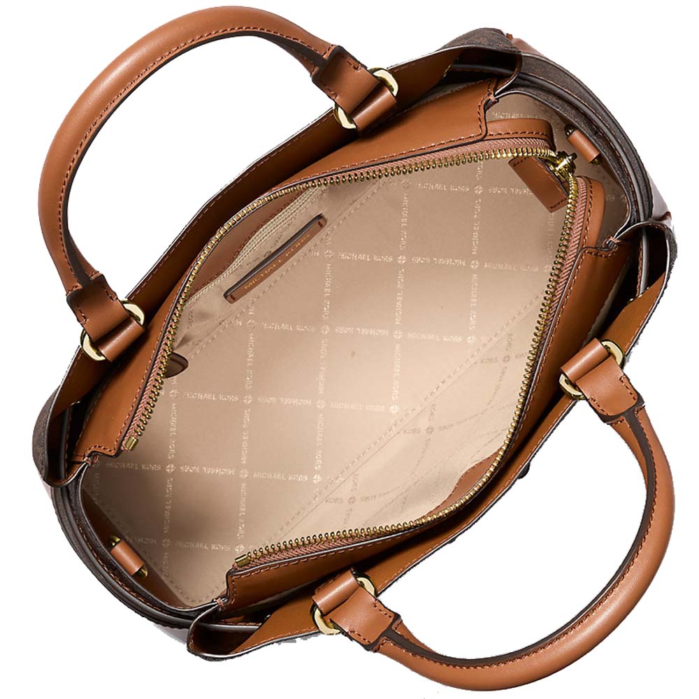 Michael Kors Reed Large Signature Logo Satchel Brown # 35F4G6RS3B