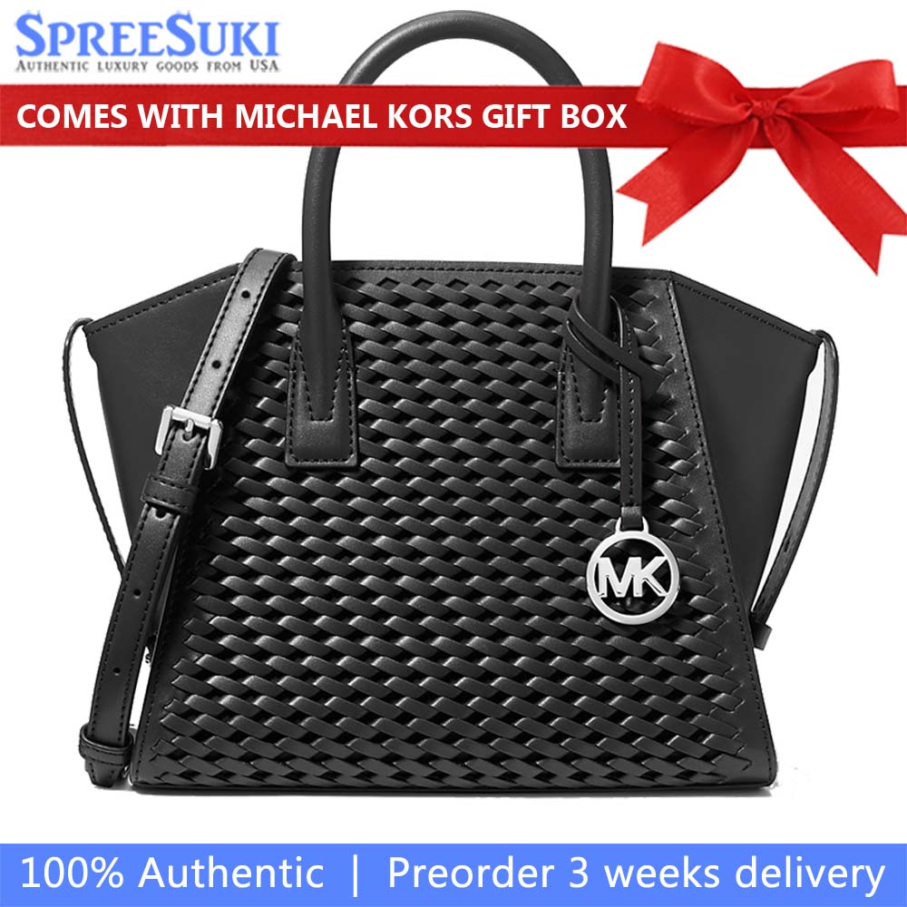 Michael Kors Avril Small Woven Satchel Black # 35T5S4VS1Y
